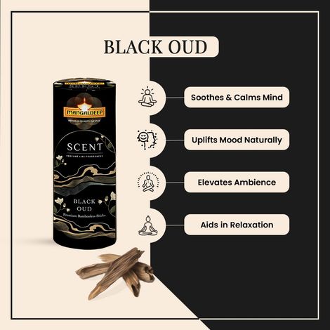 Mangaldeep Scent Premium Bambooless Dhoop Sticks - With Black Oudh Fragrance
