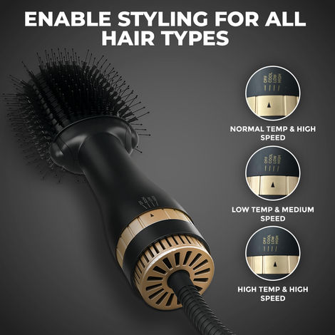 Winston 2 In 1 Hair Styling Blow Brush For Women - 1200 Watts (Black)
