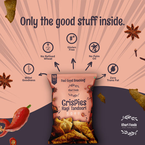 Khari Foods Tandoori Ragi Crispies Chips - No Palm Oil Combo 
