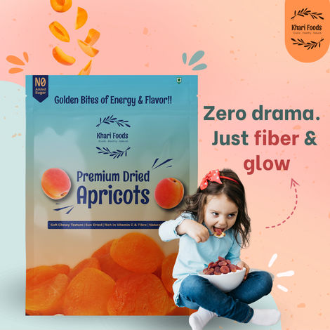 Khari Foods Premium Apricot Dried | Seedless Khumani | Dry Fruit Snack | No Added Sugar