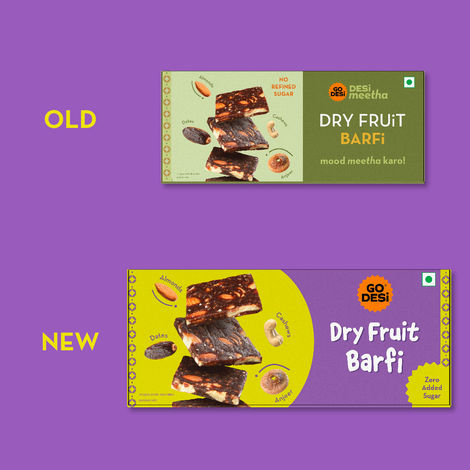Dry Fruit Barfi, 6 Pcs | No Added Refined Sugar | Single Packs | Burfi | Sweets | By GO DESi