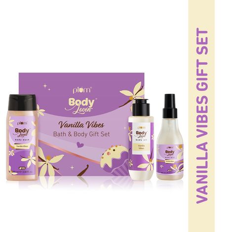 Plum Bodylovin' Vanilla Vibes Bath & Body Gift Set With Body Wash, Body Mist & Body Oil