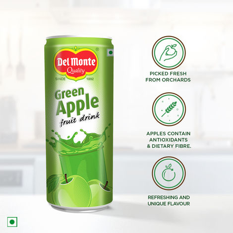 Del Monte Green Apple Fruit Drink Crisp, Tangy & Ideal for Mocktails & Cocktails
