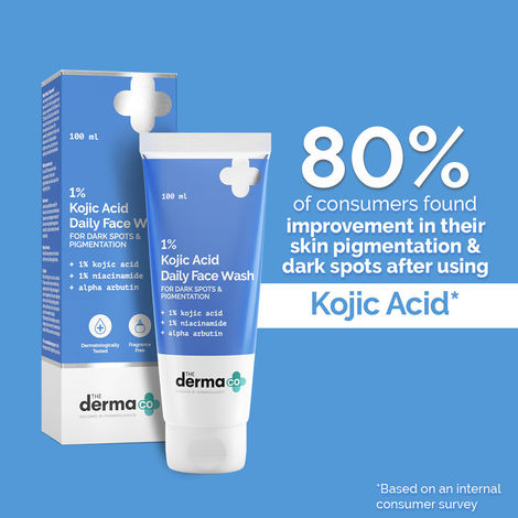 The Derma Co 1% Kojic Acid Face Wash Reduces Dark Spots & Pigmentation | Cleanses & Brightens Skin