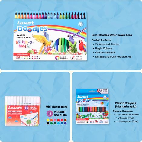 Luxor Smart Artist Kit | Drawing Book | Sketching Set | Colouring Set | Stationary Set