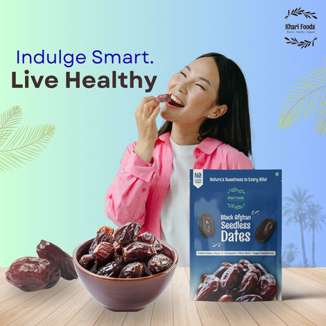Khari Foods Black Afghan Seedless Dates / Khajur