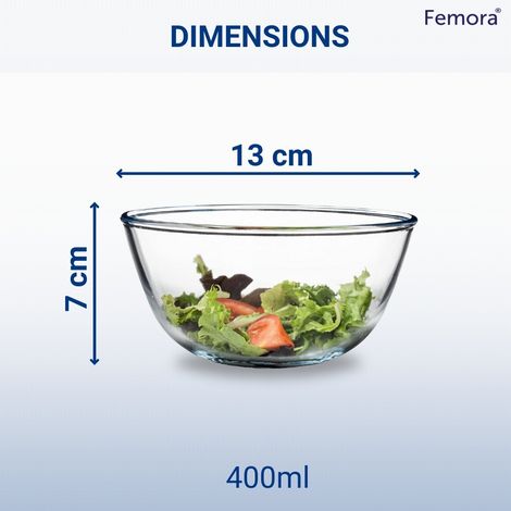 Femora Maggie Soup Microwave Bowl 400 Ml 1 Pc Borosilicate Glass Microwave & Oven Safe