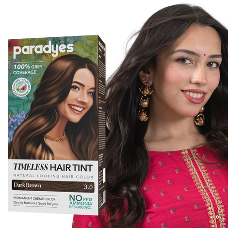 Paradyes Dark Brown Timeless Hair Tint, Permanent Creme Hair Colour - 3.0 Dark Brown