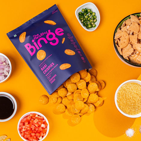 The Healthy Binge Ragi Baked Chips Chatpata Chaat- High Protein & Fibre