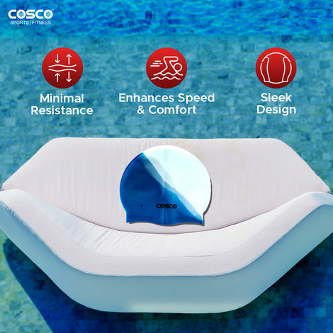 Cosco Swimming Cap (Assorted), Silicon,Multi-Colour