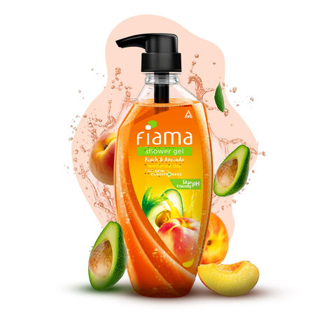 Fiama Body Wash Shower Gel Peach & Avocado, with Skin Conditioners for Soft & Moisturised Skin