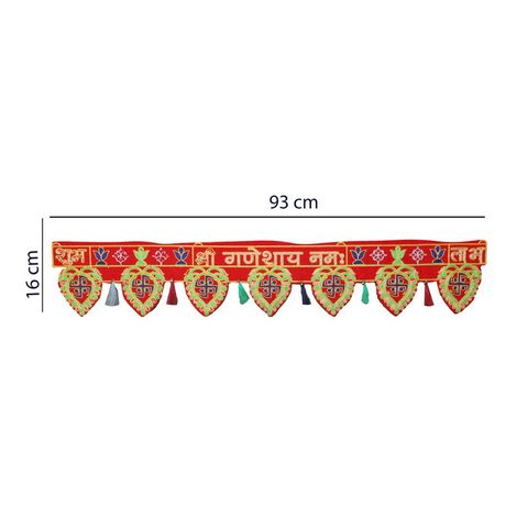 Velvet Toran Sri Ganesh | 3ft | Red & Gold | Chandar