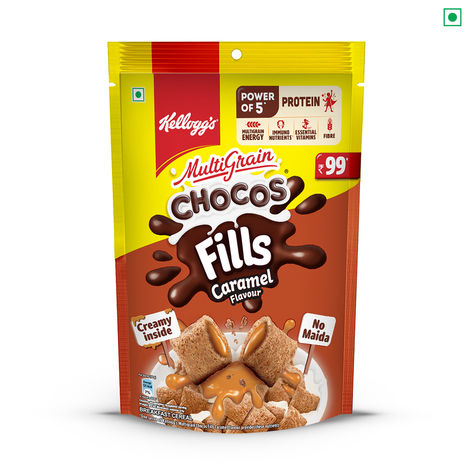 Kellogg's Chocos Fills | Caramel flavoured | 0% Maida | Multigrain