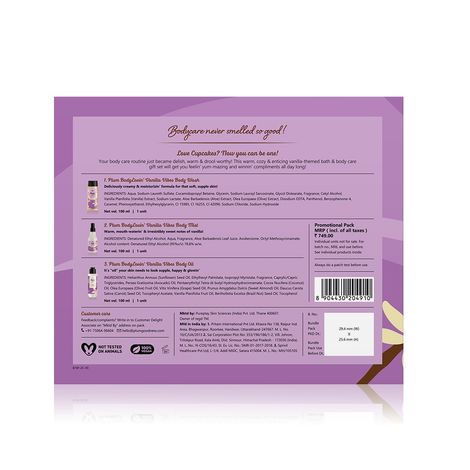 Plum Bodylovin' Vanilla Vibes Bath & Body Gift Set With Body Wash, Body Mist & Body Oil