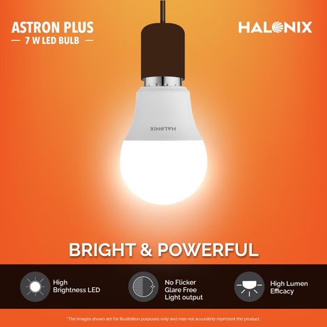 Halonix 7W White Led Bulb | B22 Base Holder