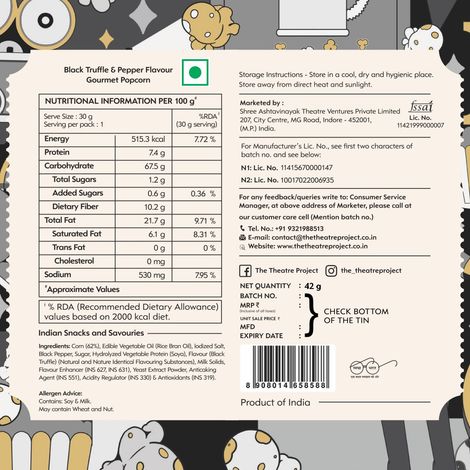 TTP Gourmet Popcorn - Black Truffle & Pepper