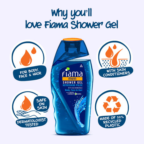 Fiama Men Body Wash Shower Gel Refreshing Pulse, with Skin Conditioners