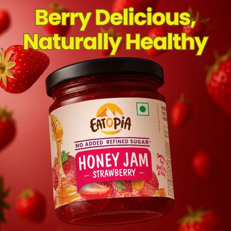 Eatopia Strawberry Fruit Honey Jam Spread| No Added Sugar