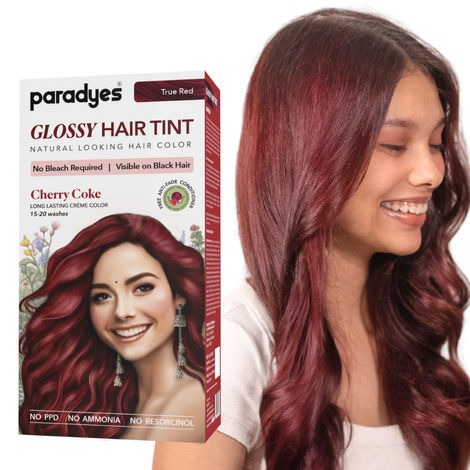 Paradyes No Bleach Cherry Coke Glossy Hair Tint, Ammonia-Free Formula - 6.6 True Red