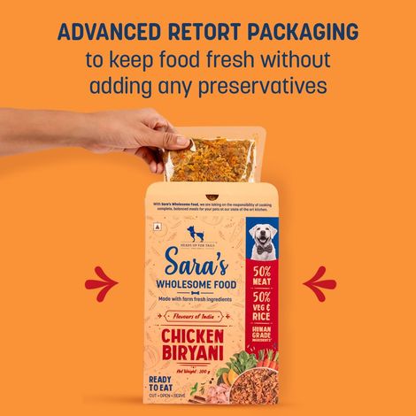 HUFT Sara's Wholesome Food Chicken Biryani Dog Food Pack