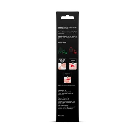 Renee Long Stick On Nails L Mtn 01| 24 Reusable Artificial Fake Nail Set