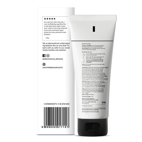 Deconstruct Salicylic Acid + Niacinamide Face Wash for Oil Control & Acne-Prone Skin
