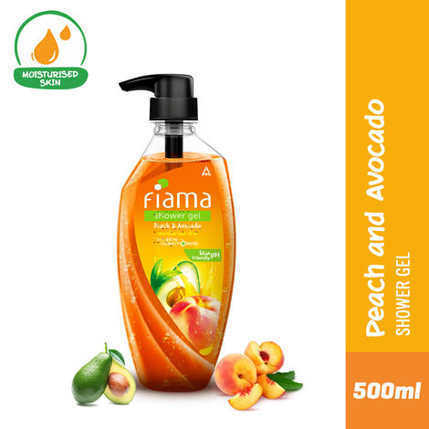 Fiama Body Wash Shower Gel Peach & Avocado, with Skin Conditioners for Soft & Moisturised Skin