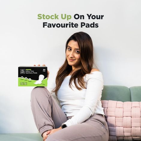 Pee Safe Ultra Thin Rash Free Sanitary Pads (14 XL/16 XXL) | Assorted pack | 30 pcs