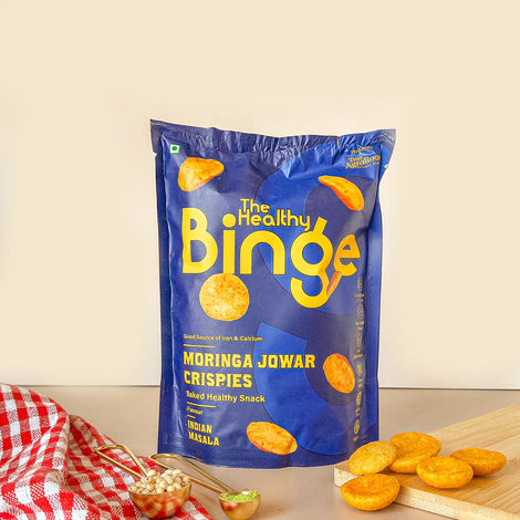 The Healthy Binge Moringa Jowar Baked Chips Indian Masala - High Protein & Fibre
