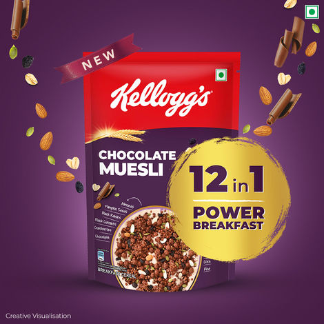Kellogg's Chocolate Muesli | 12-in-1 Power Breakfast | India's No. 1 Muesli | Multigrain Breakfast Cereal