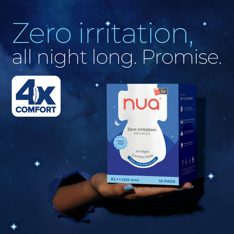 Nua All Night Comfort Sanitary Pads with Disposal Cover |XL++