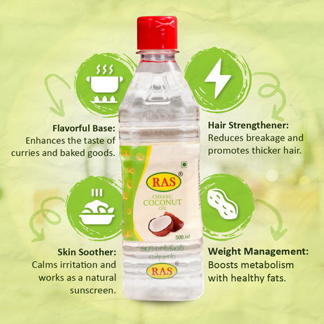 Ras Chekku Coconut Oil Bottle - Cold Pressed Oil