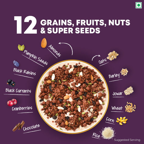 Kellogg's Chocolate Muesli | 12-in-1 Power Breakfast | India's No. 1 Muesli | Multigrain Breakfast Cereal