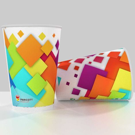 Vinay Trading Paper Glass | 250 ml | Set Of 50 - Assorted Colour & Design