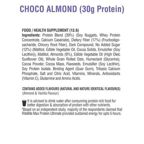 RiteBite Max Protein 30g Protein Bar Choco Almond