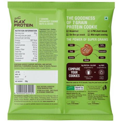 Ritebite Max Protein Cookie Nuts & Seeds, No Maida Multigrain Premium Biscuit Cookies