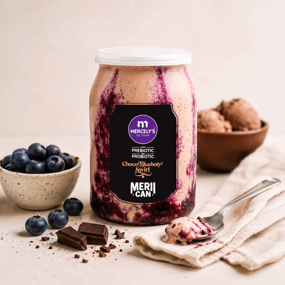 Mercely's Merii Can Chocolate Blueberry Swirl Ice Cream Sundae
