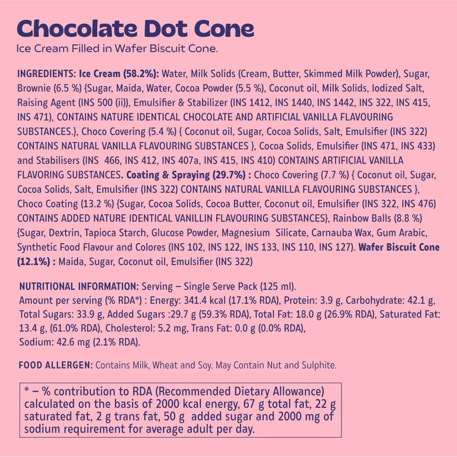 Hocco Chocolate Dot Ice Cream Cone