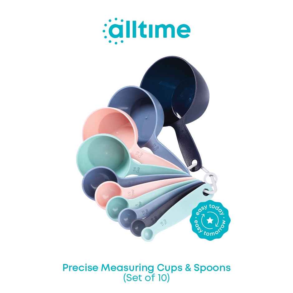All Time Precise Measuring Cups & Spoons (Assorted Color) (10 Pc Set)