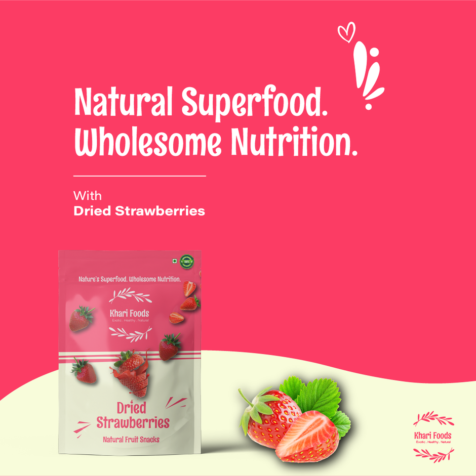 Khari Foods Dried Strawberries | Premium Berries | On the go Snack