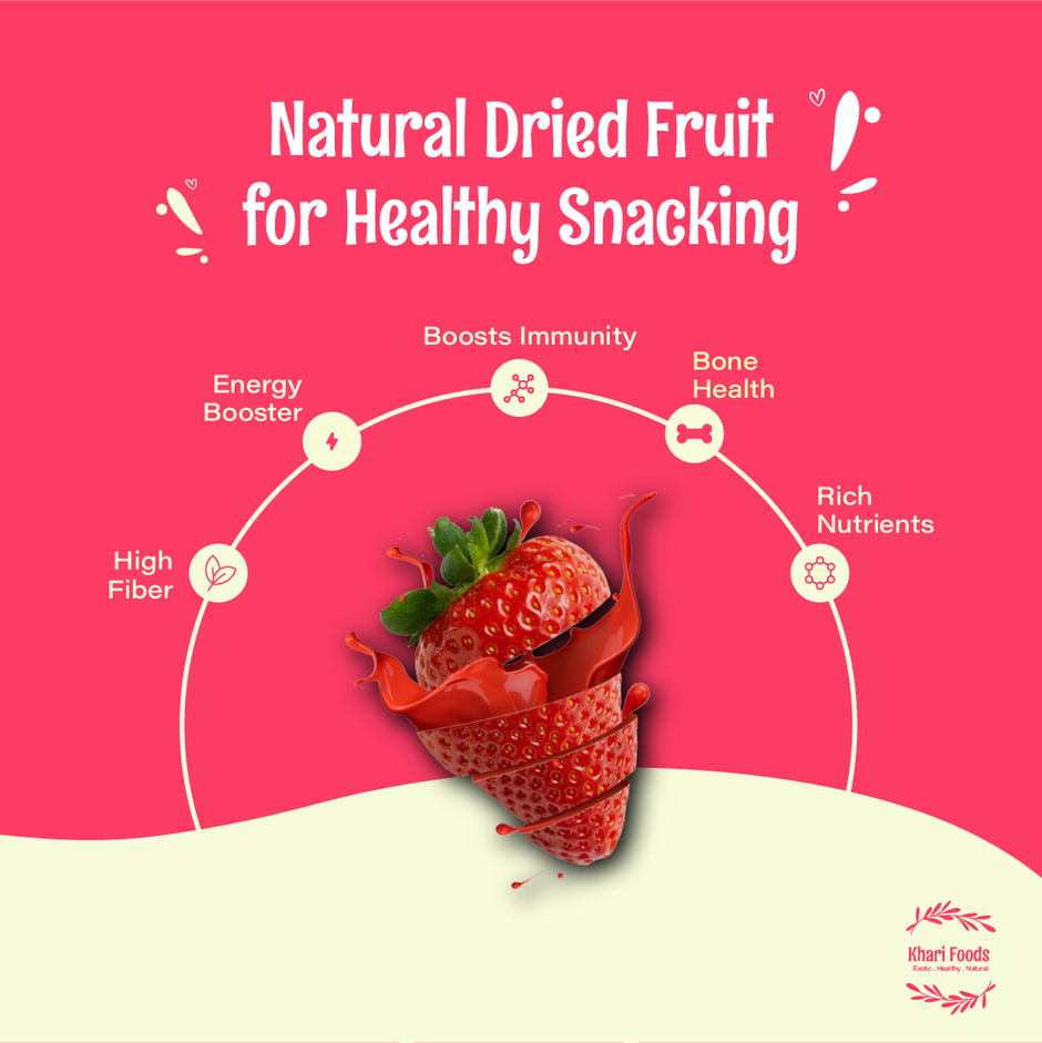 Khari Foods Dried Strawberries | Premium Berries | On the go Snack