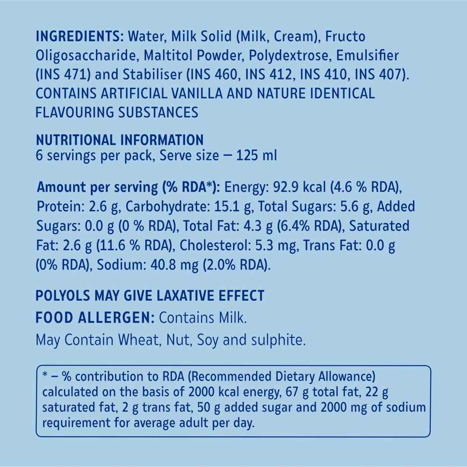 Hocco Healthies Creamy Vanilla Ice Cream Tub