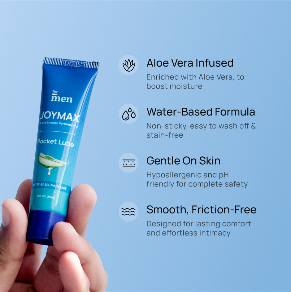 ForMen JoyMax Pocket Lube | Water Based Natural Intimate Massage Gel with Aloe Vera