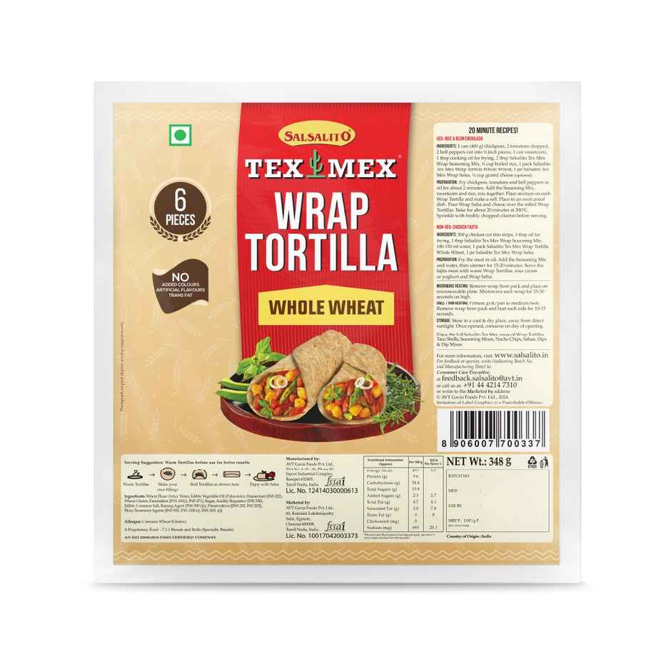 Tex Mex Salsalito Wrap Tortilla Whole Wheat