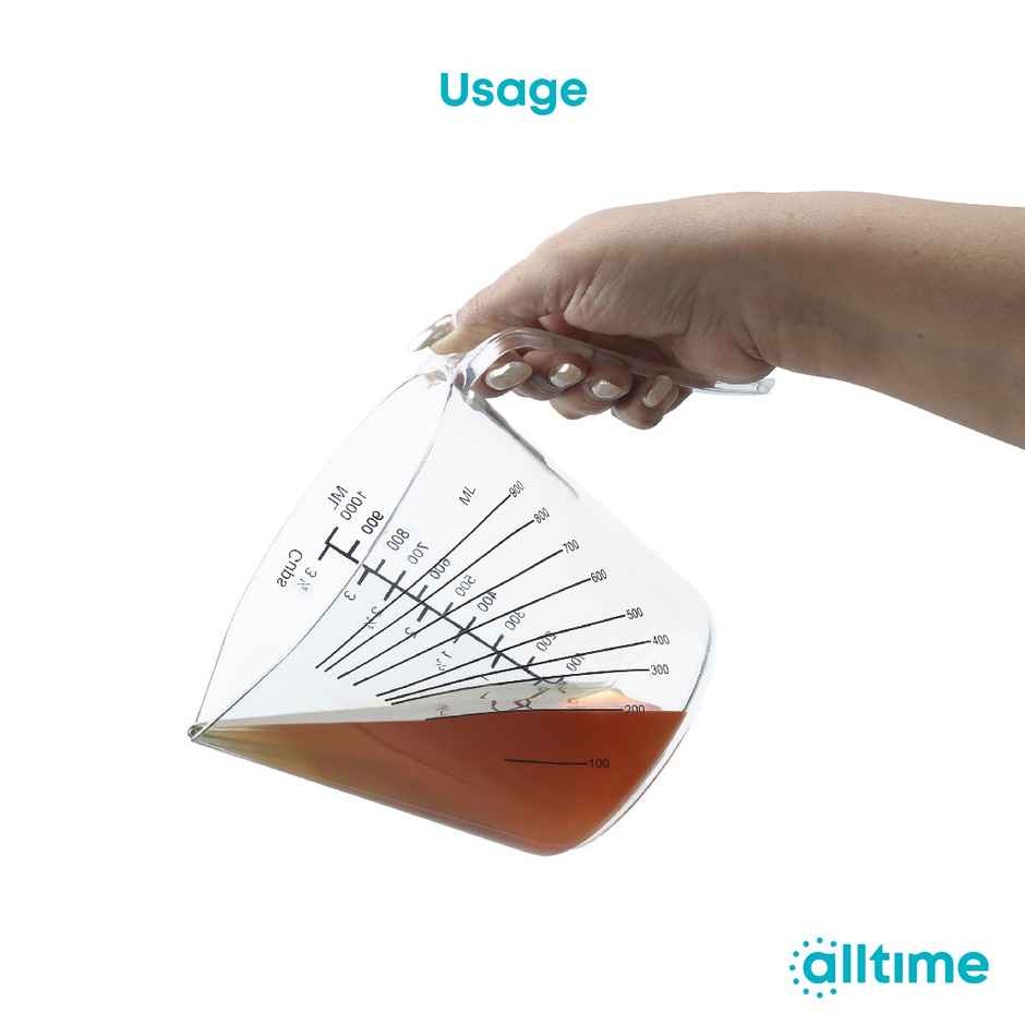 All Time Plastic Measure & Pour Jug 1000 ml, Transparent
