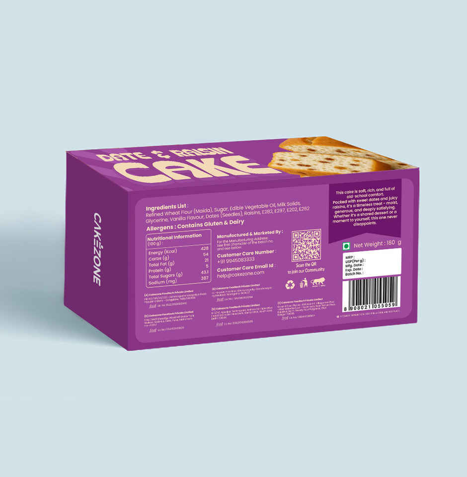CakeZone Date & Raisin Cake Combo