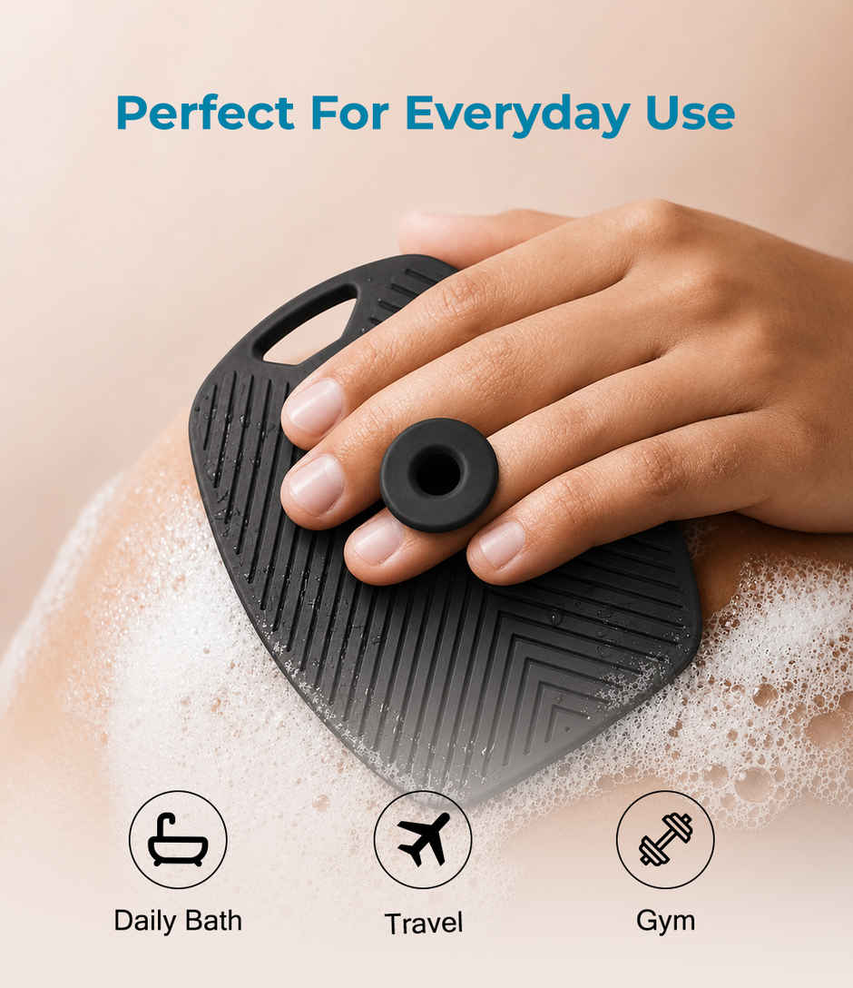 Kloy Silicone Body Scrubber Bath Brush for Deep Cleansing Exfoliation Massage and Shower Use