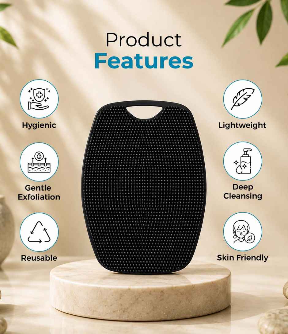 Kloy Silicone Body Scrubber Bath Brush for Deep Cleansing Exfoliation Massage and Shower Use