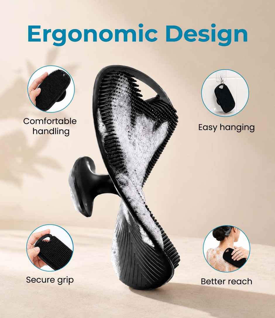 Kloy Silicone Body Scrubber Bath Brush for Deep Cleansing Exfoliation Massage and Shower Use
