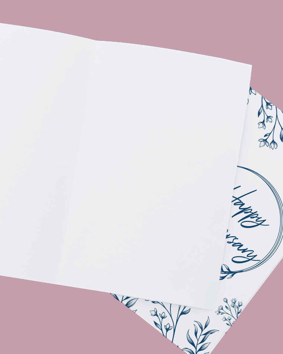 Blue Floral Anniversary Card | Mad Over Prints